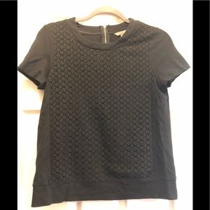 Banana Republic Lace Black Zip up T-shirt